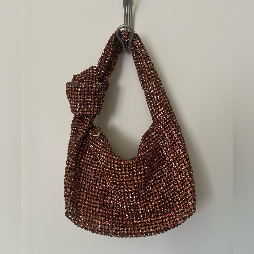 NWOT Bronze Anthropologie Rhinestone Mini Bag